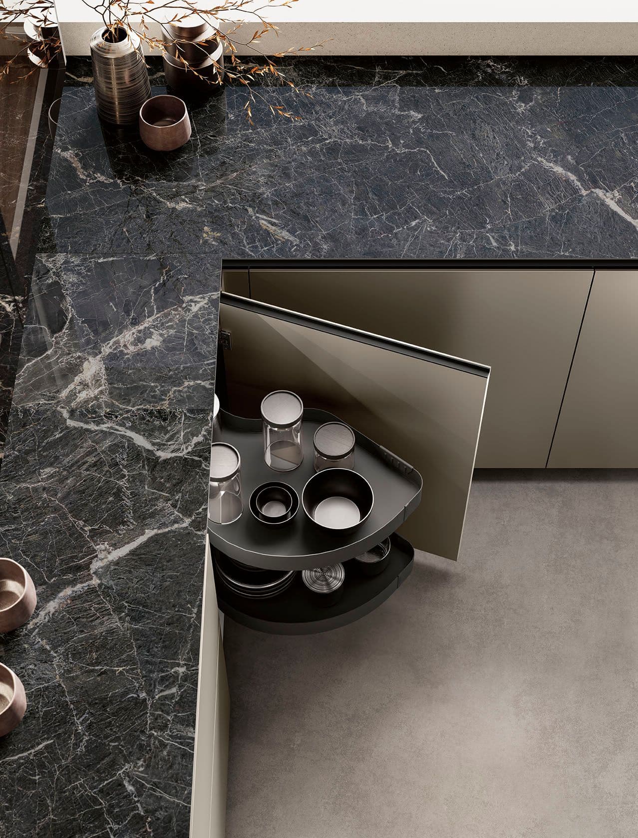 14. Dark Marble Countertops