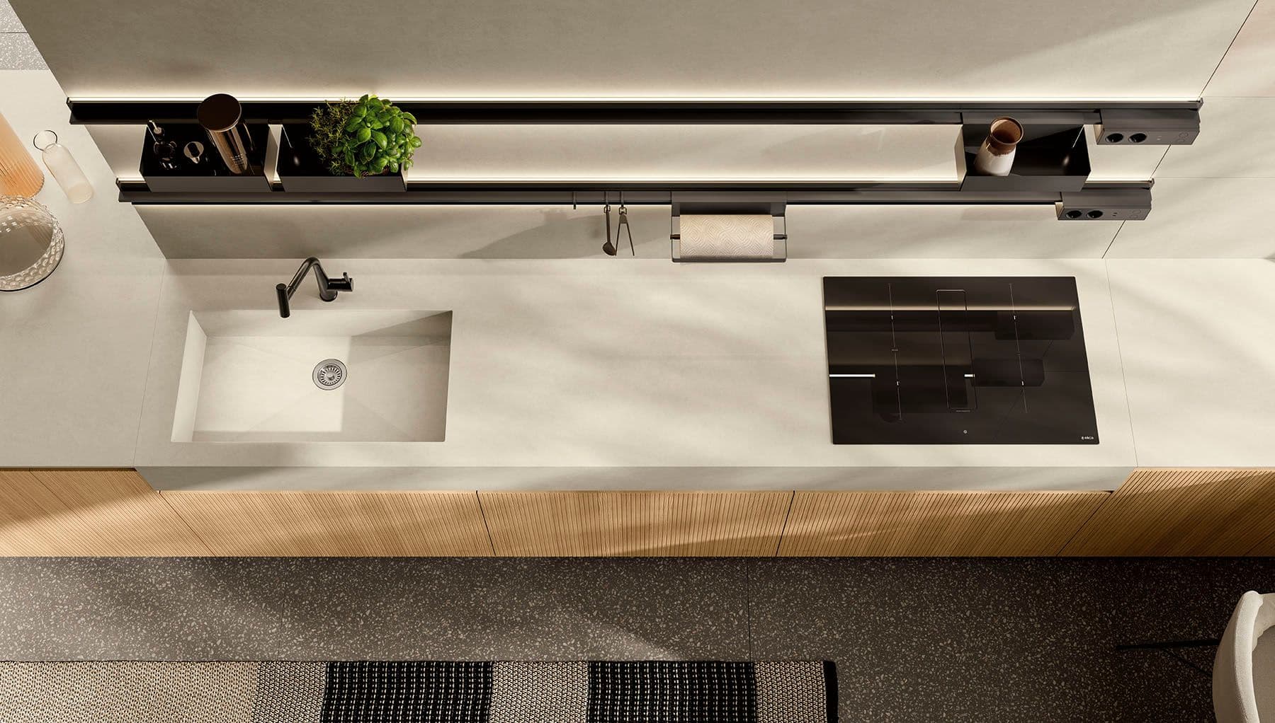 19. Integrated Countertop Sink
